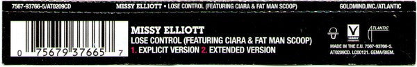 Missy Elliott Featuring Ciara (2) & Fatman Scoop : Lose Control (CD, Single)