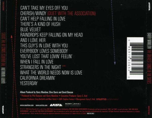 Barry Manilow : The Greatest Songs Of The Sixties (CD, Album)