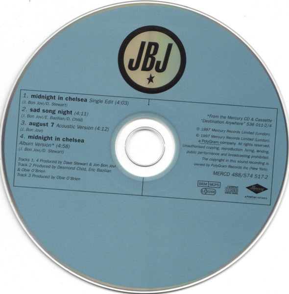 Jon Bon Jovi : Midnight In Chelsea (CD, Single, CD1)