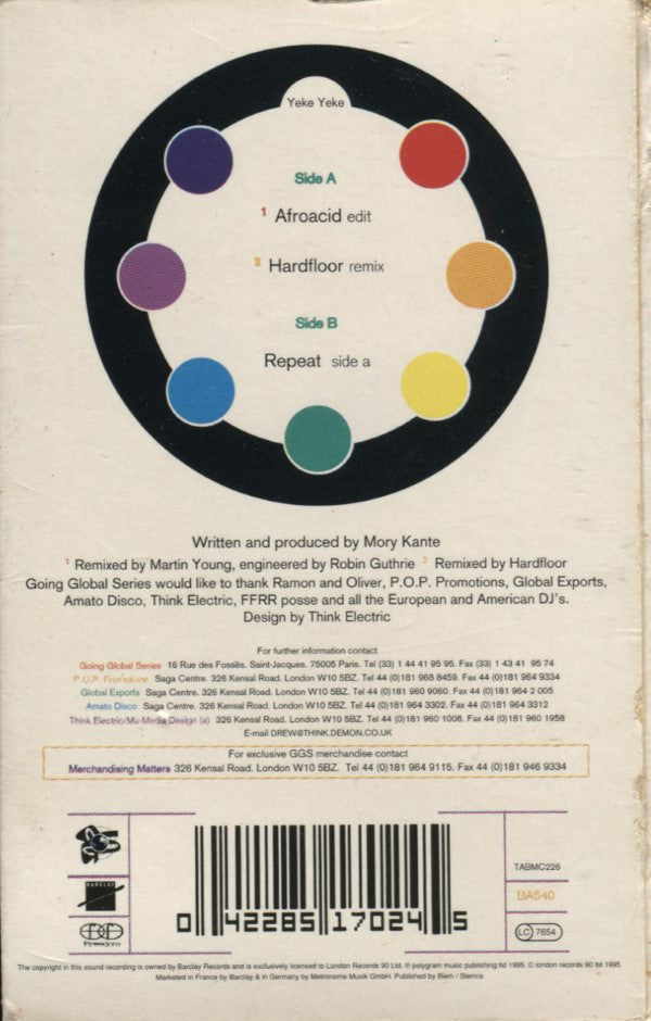 Mory Kanté : Yeke Yeke (Cass, Single, Squ)