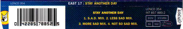 East 17 : Stay Another Day (CD, Single)