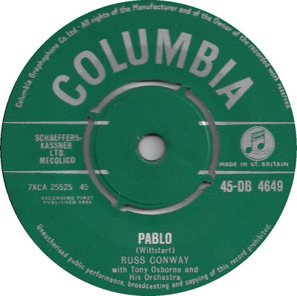 Russ Conway : Pablo (7", Single)