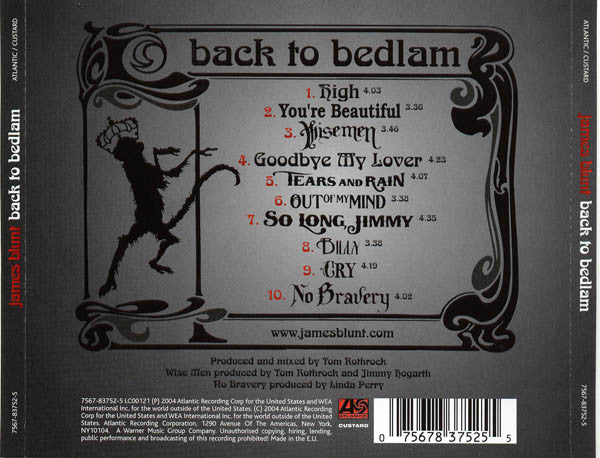 James Blunt : Back To Bedlam (CD, Album)