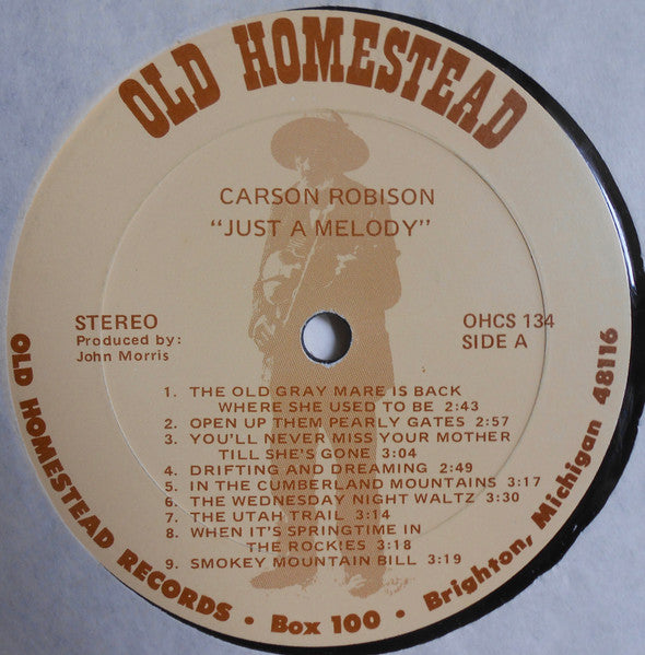Carson J. Robison* : Just A Melody (LP, Comp)