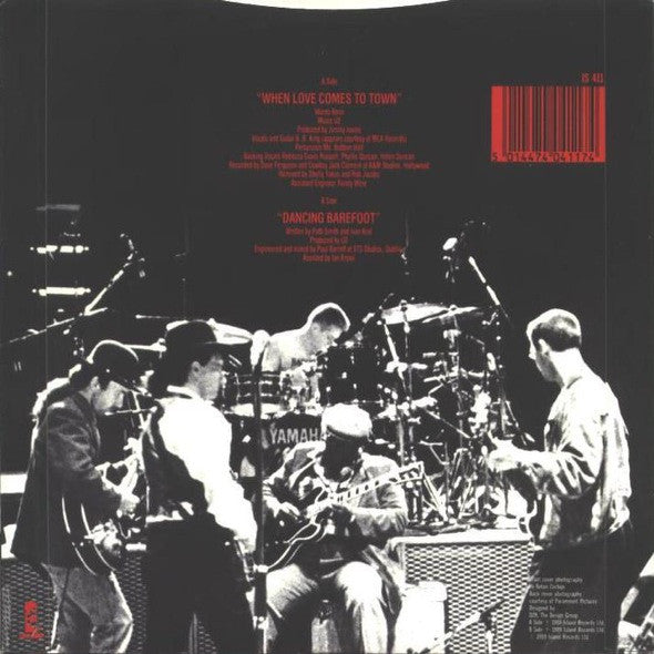 U2 With B.B. King : When Love Comes To Town (7", Single, Pap)