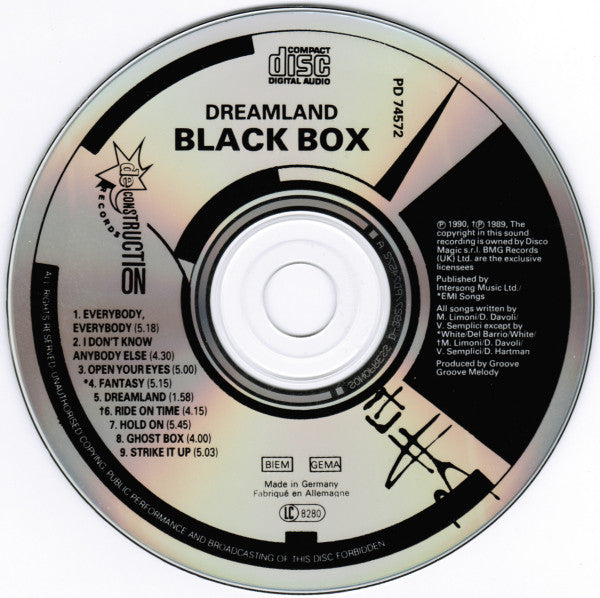 Black Box : Dreamland (CD, Album)