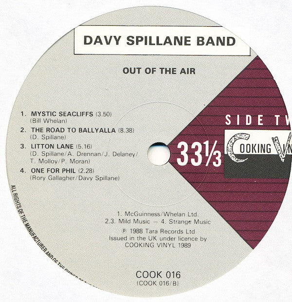 Davy Spillane : Out Of The Air (LP, Album)