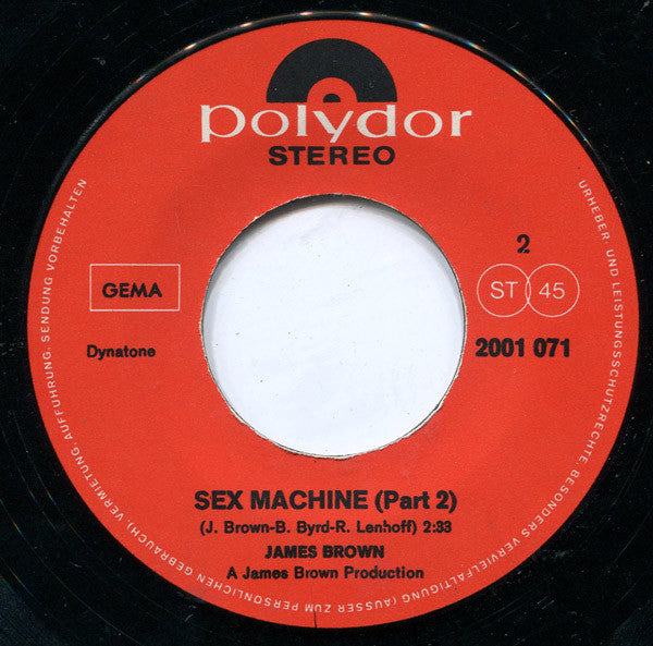 James Brown : Sex Machine (Part 1 & Part 2) (7", Single)