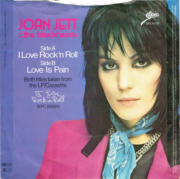 Joan Jett & The Blackhearts : I Love Rock-N-Roll (7", Single, Pap)