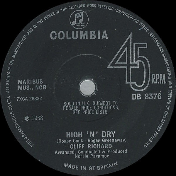 Cliff Richard : Congratulations (7", Single, Sol)