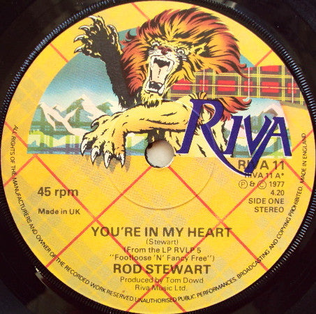 Rod Stewart : You're In My Heart (7", Single)