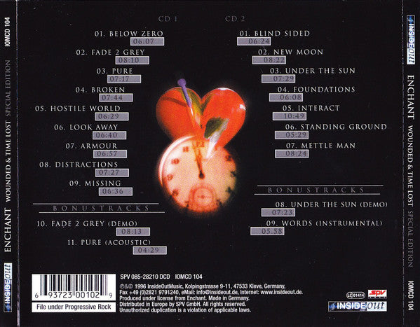 Enchant : Wounded & Time Lost (CD, Album + CD, Album + Comp, Sli)