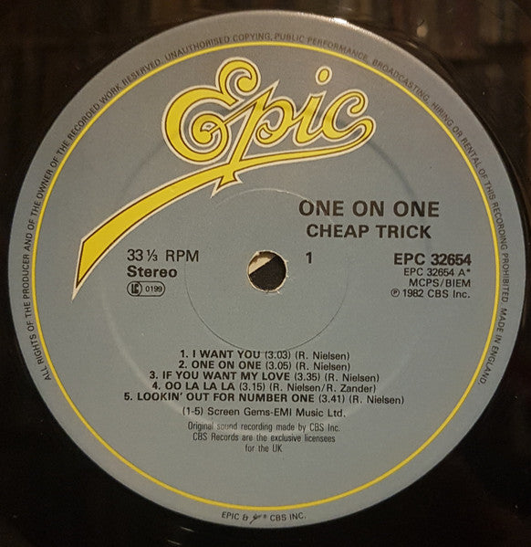 Cheap Trick : One On One (LP, Album, RE)