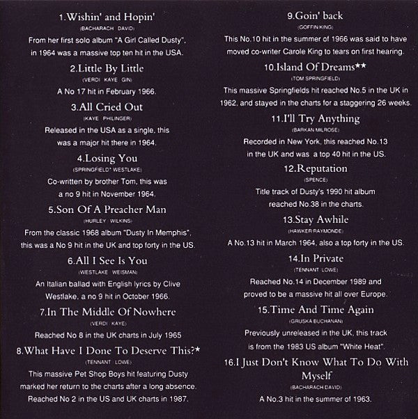 Dusty Springfield : Goin' Back - The Very Best Of Dusty Springfield (1962 - 1994) (CD, Comp, RM)