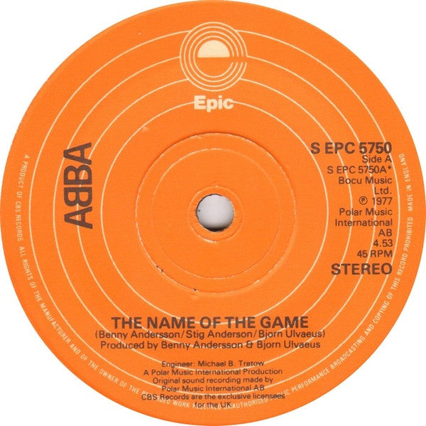 ABBA - The Name Of The Game (7) (Very Good (VG)) - DaddyPop