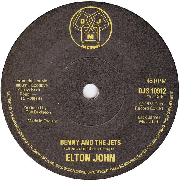 Elton John : Pinball Wizard / Benny And The Jets (7", Ltd)