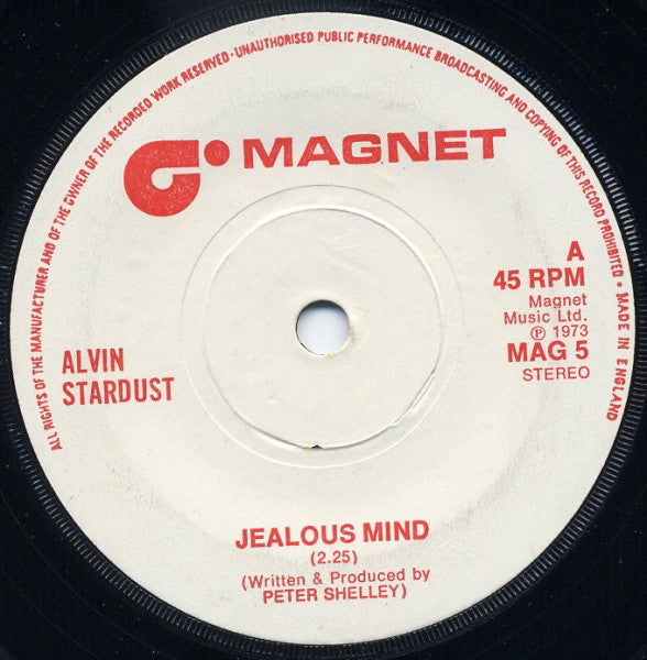 Alvin Stardust - Jealous Mind (7) (Very Good Plus (VG)) - DaddyPop