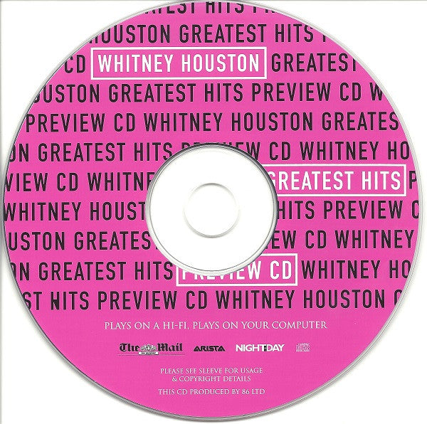 Whitney Houston : Greatest Hits (Preview CD) (CD, Enh, Promo)