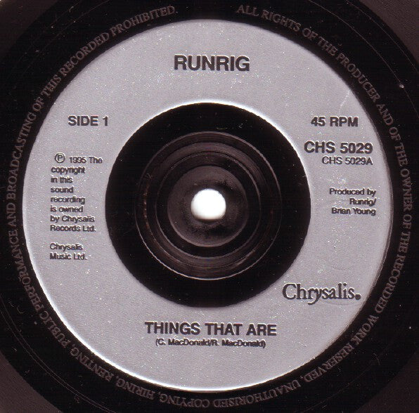 Runrig : Things That Are (7", Single)