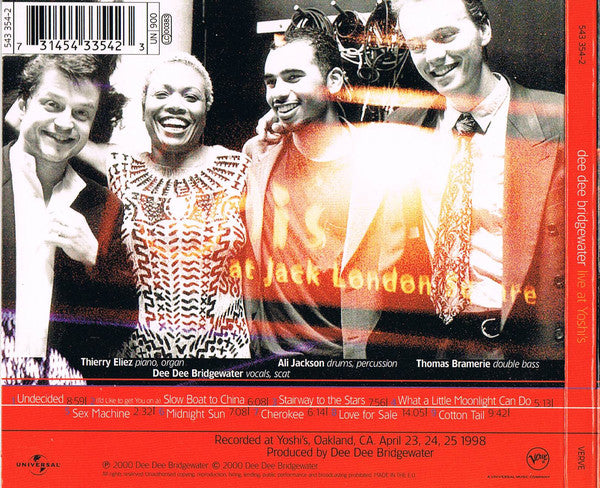 Dee Dee Bridgewater : Live At Yoshi's (CD, Album, Dig)