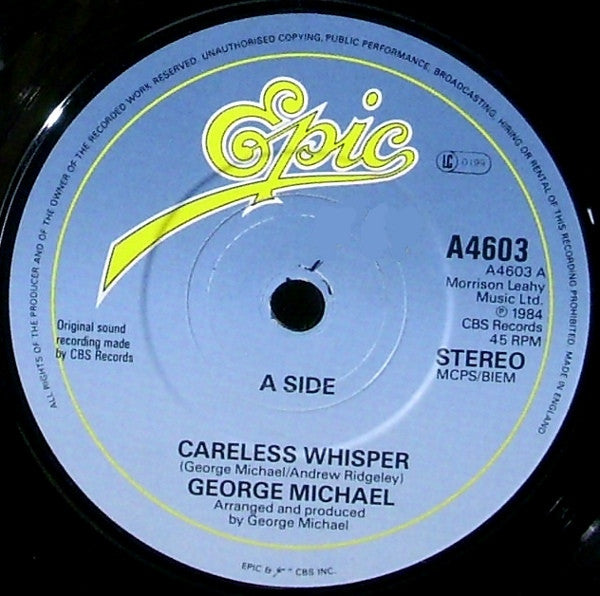 George Michael : Careless Whisper (7", Single, Pap)