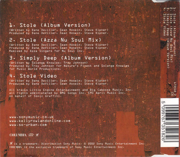 Kelly Rowland : Stole (CD, Single, Enh)