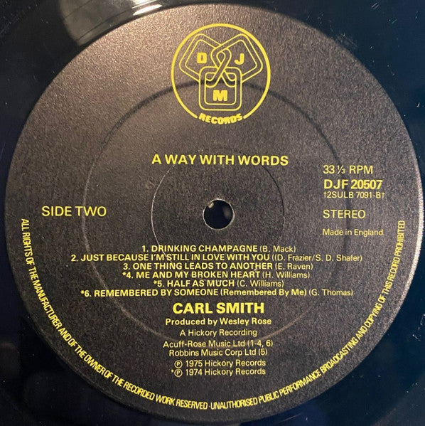 Carl Smith (3) : A Way With Words (LP, Comp)