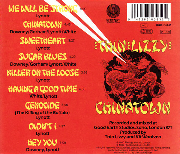 Thin Lizzy : Chinatown (CD, Album, RE)
