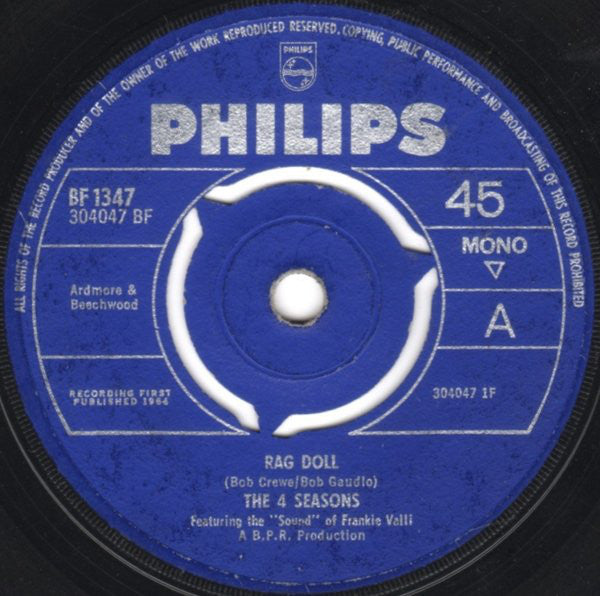 The Four Seasons Featuring The "Sound" Of Frankie Valli : Rag Doll (7", Single, Mono, Pus)