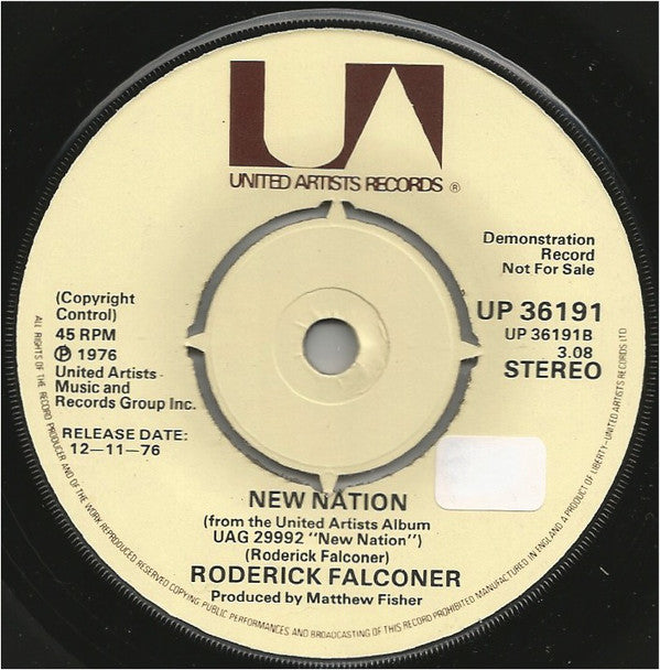 Roderick Falconer : Play It Again / New Nation (7", Promo)