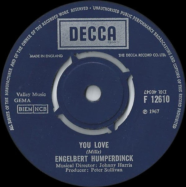 Engelbert Humperdinck : There Goes My Everything / You Love (7")