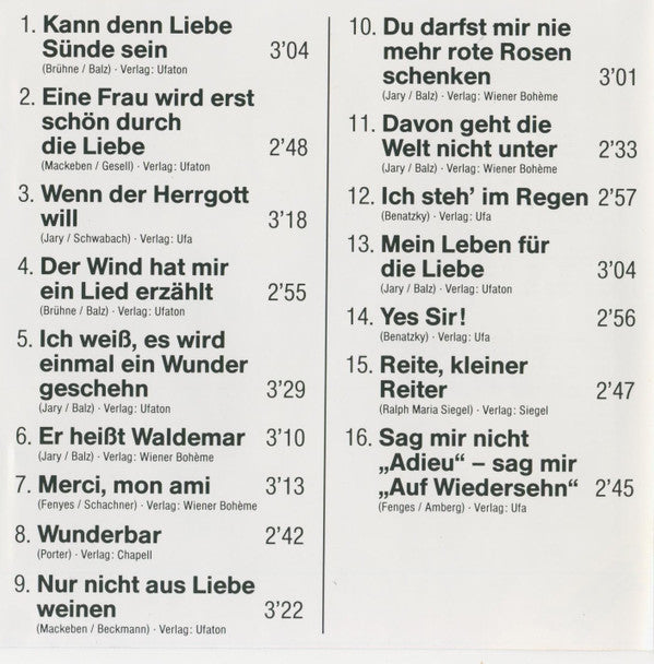 Zarah Leander : Kann Denn Liebe Sünde Sein (CD, Comp)