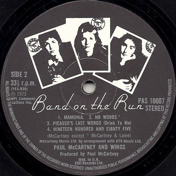 Wings (2) : Band On The Run (LP, Album, RE, Pos)