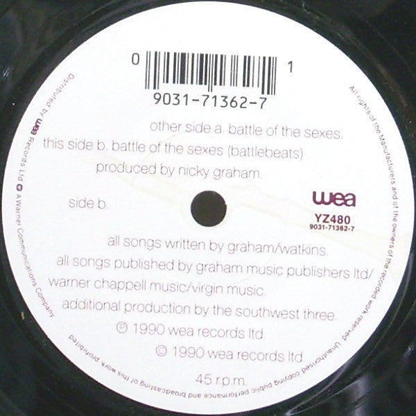 Faith, Hope & Charity (2) : Battle Of The Sexes (7", Single)