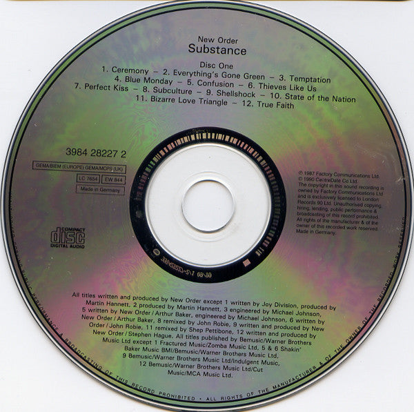 New Order : Substance (2xCD, Comp, RE, WMM)