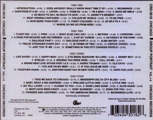 Chicago (2) : Group Portrait (4xCD, Comp)
