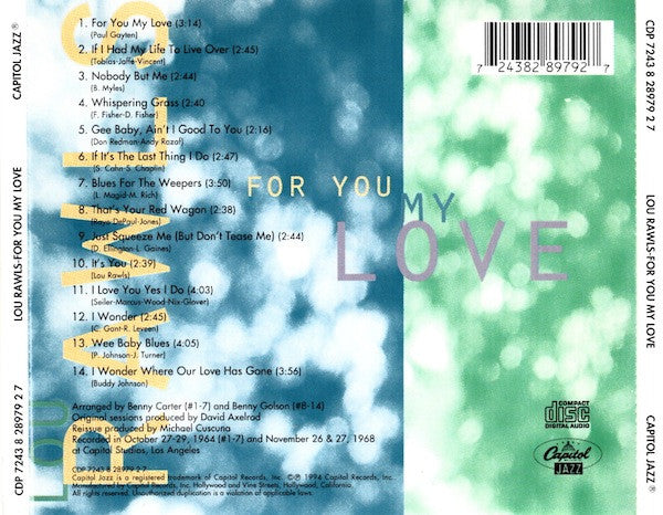 Lou Rawls : For You My Love (CD, Album, Comp)