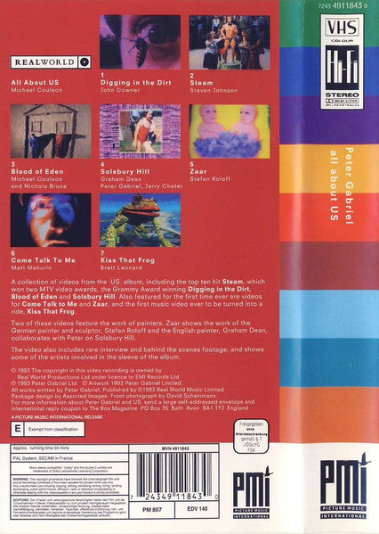 Peter Gabriel : All About US (VHS, Comp, PAL)