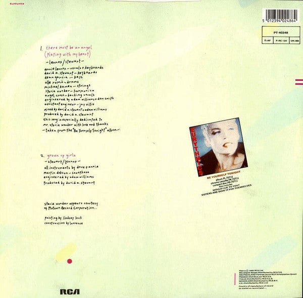 Eurythmics : There Must Be An Angel (Playing With My Heart) (12", Single)