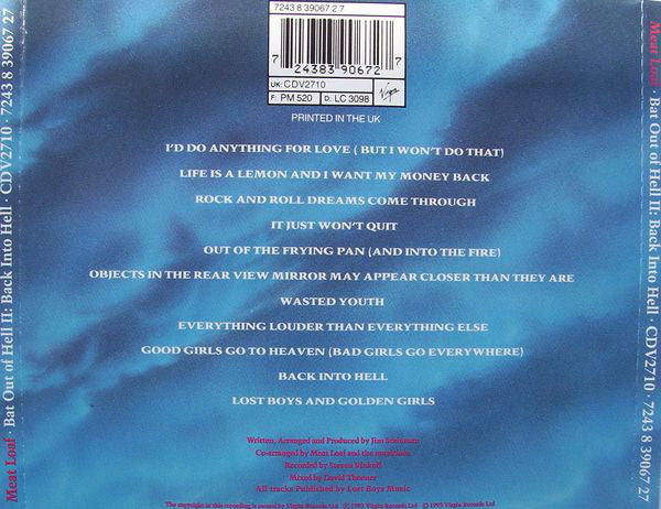 Meat Loaf : Bat Out Of Hell II: Back Into Hell (CD, Album)