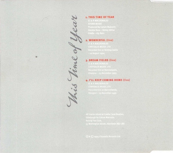 Runrig : This Time Of Year (CD, Single)