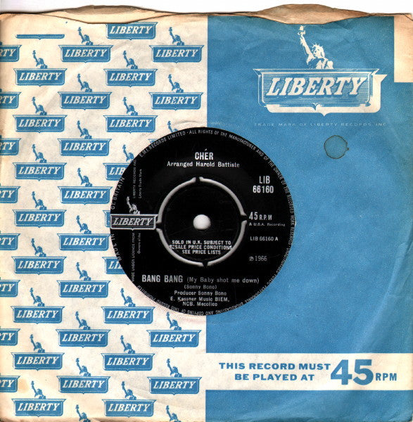 Cher : Bang Bang (My Baby Shot Me Down) (7", Single)