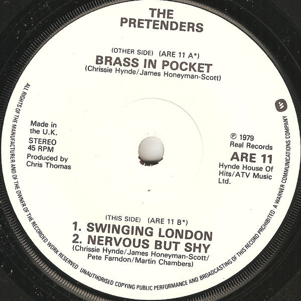 The Pretenders : Brass In Pocket (7", Single, Pap)