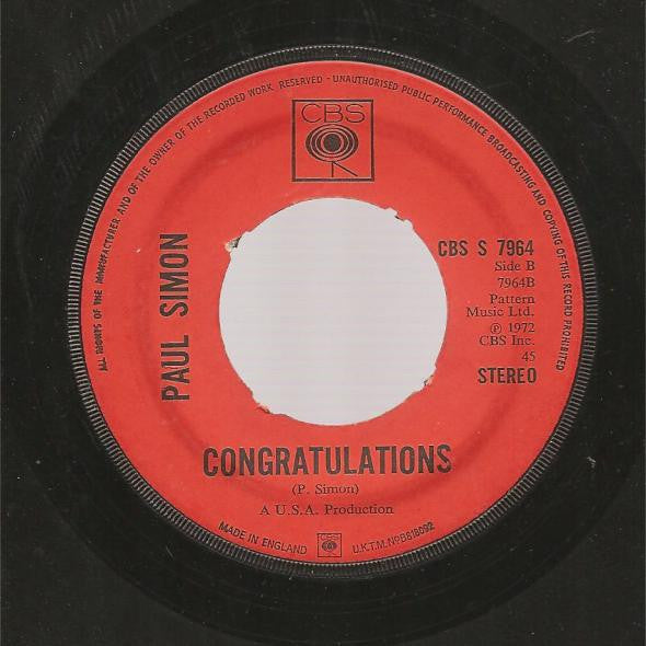 Paul Simon : Me And Julio Down By The Schoolyard (7", Single, Pus)