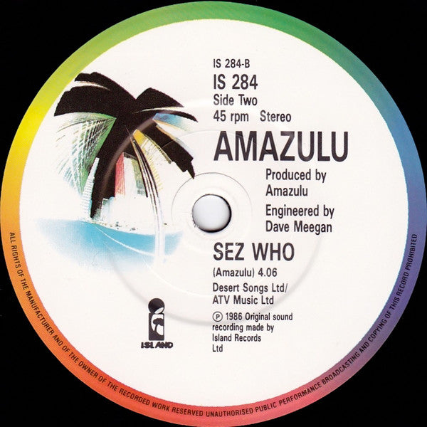 Amazulu - Too Good To Be Forgotten (7) (Very Good Plus (VG)) - DaddyPop