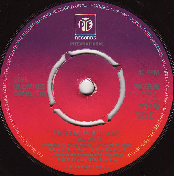 Love Unlimited Orchestra : Love's Theme (7", Single)