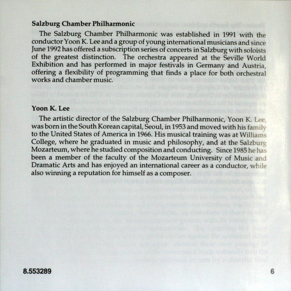 Carl Philipp Emanuel Bach, Wilhelm Friedemann Bach - Salzburger Kammerphilharmonie, Yoon Kuk Lee : Sinfonias, Wq. 183, Nos. 1 - 4 / Sinfonia In F Major (CD, Album)