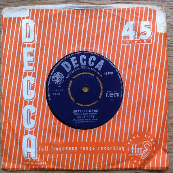 Billy Fury : In Thoughts Of You (7", Single)