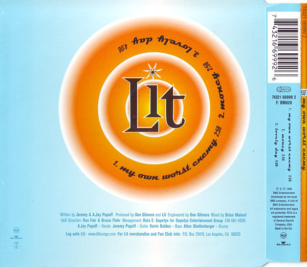 Lit : My Own Worst Enemy (CD, Single)