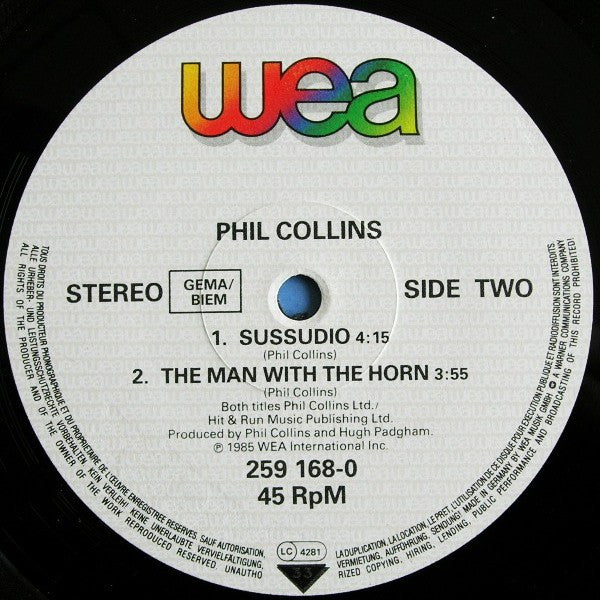 Phil Collins : Sussudio (Extended Remix) (12", Maxi)